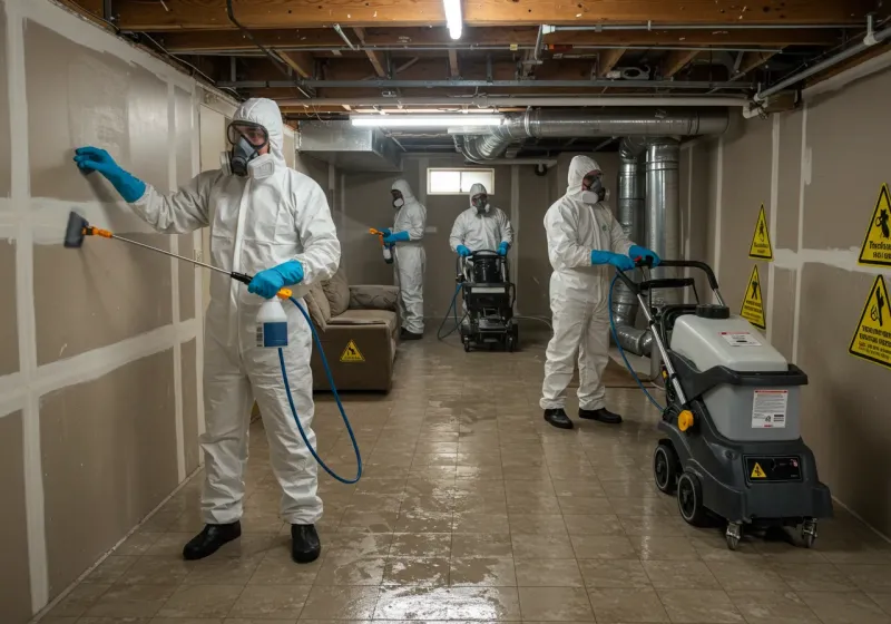 Basement Moisture Removal and Structural Drying process in Hayden, AL